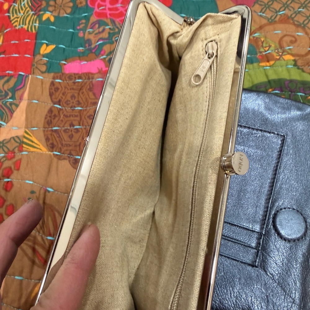 Hobo Blue Leather Frame Clutch - Picture 4 of 9